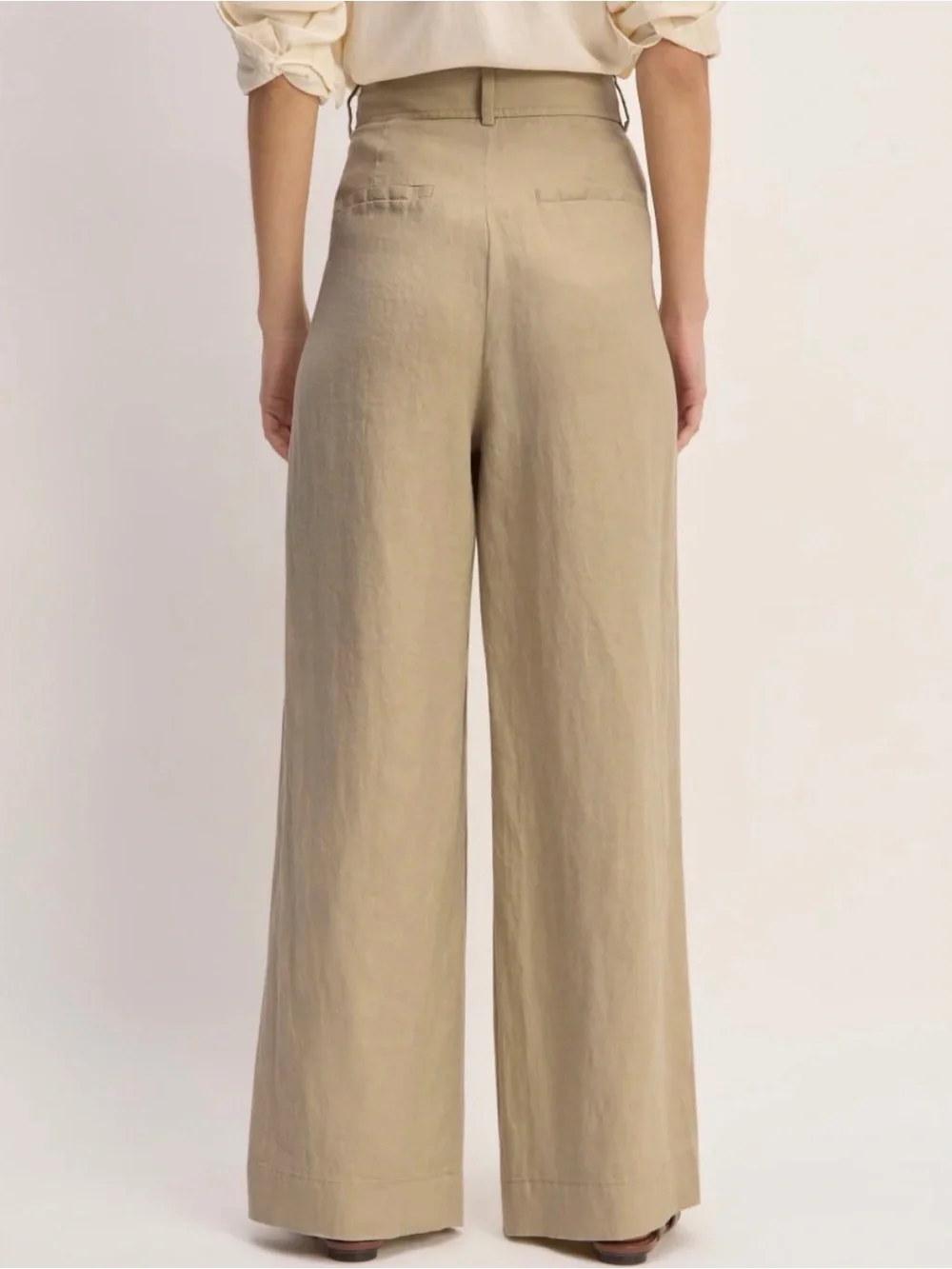 Everlane The Linen Way High Drape Pant Trench coat Khaki  Size 8 NWT